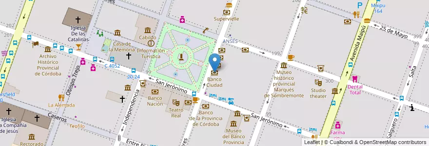 Mapa de ubicacion de Banco Ciudad en Аргентина, Кордова, Departamento Capital, Pedanía Capital, Córdoba, Municipio De Córdoba.