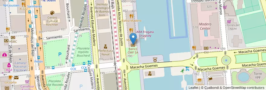 Mapa de ubicacion de Banco CMF SA, Puerto Madero en Argentinië, Ciudad Autónoma De Buenos Aires, Comuna 1, Buenos Aires.