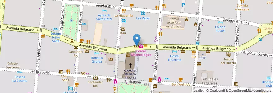 Mapa de ubicacion de Banco Columbia en Argentina, Salta, Capital, Municipio De Salta, Salta.