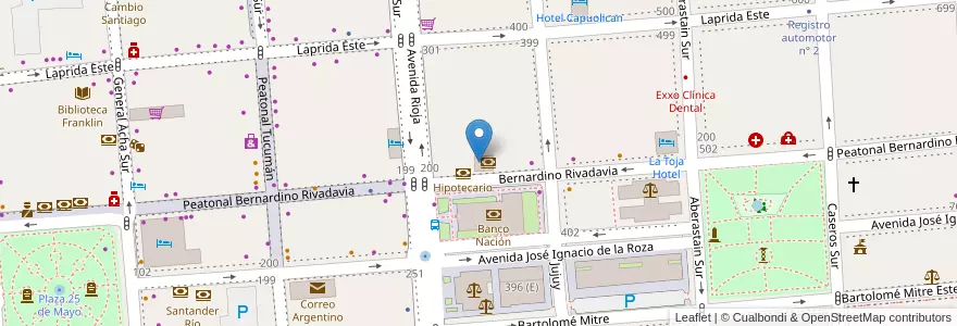 Mapa de ubicacion de Banco Columbia en Argentina, San Juan, Chile, Capital.