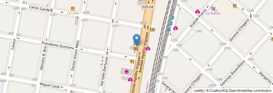 Mapa de ubicacion de Banco Columbia en Argentinië, Buenos Aires, Partido De Lanús, Lanús Oeste.