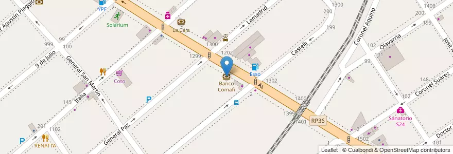 Mapa de ubicacion de Banco Comafi en Arjantin, Buenos Aires, Partido De Avellaneda, Avellaneda.