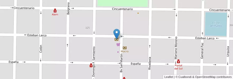 Mapa de ubicacion de Banco Cordoba en 阿根廷, Córdoba, Departamento San Justo, Pedanía Juárez Celman, Municipio De Devoto, Devoto.