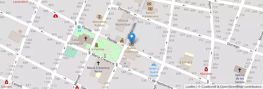 Mapa de ubicacion de Banco Credicoop en Аргентина, Буэнос-Айрес, Partido De Pergamino.