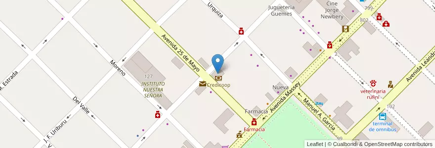 Mapa de ubicacion de Banco Credicoop en Argentine, Province De Buenos Aires, Partido De Lincoln.