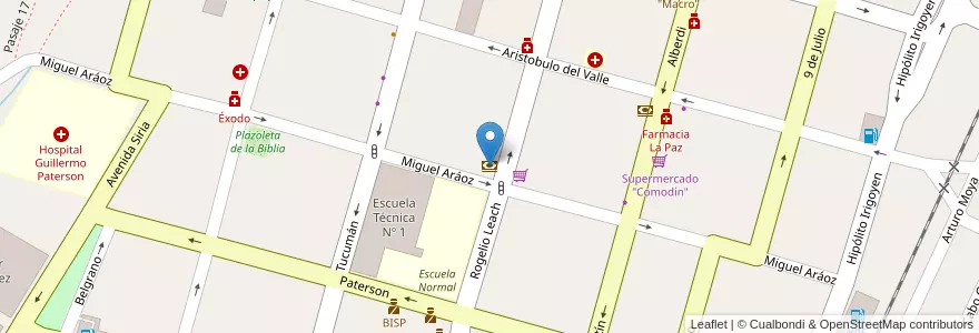 Mapa de ubicacion de Banco de Acción Social en 阿根廷, Jujuy, Departamento San Pedro, Municipio De San Pedro De Jujuy.