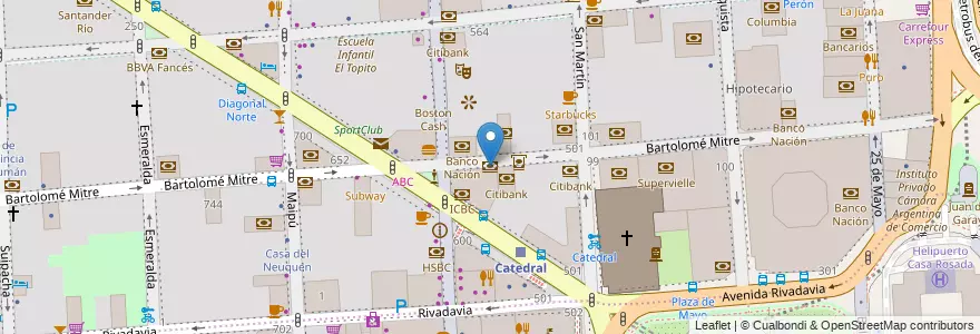 Mapa de ubicacion de Banco de Boston, San Nicolas en Argentine, Ciudad Autónoma De Buenos Aires, Comuna 1, Buenos Aires.