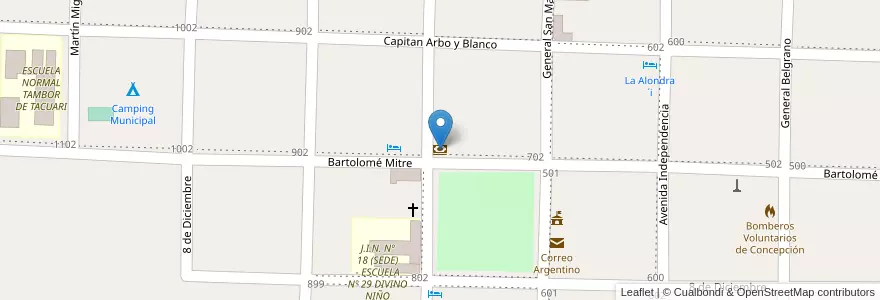 Mapa de ubicacion de Banco de Corrientes en Argentina, Corrientes, Departamento Concepción, Municipio De Concepción.