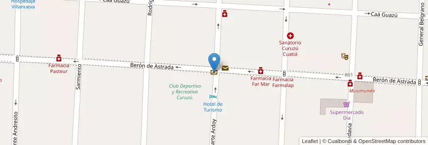 Mapa de ubicacion de Banco de Corrientes en Arjantin, Corrientes, Departamento Curuzú Cuatiá, Municipio De Curuzú Cuatiá.