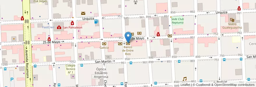 Mapa de ubicacion de Banco de Entre Rios en آرژانتین, استان انتره ریوس, Departamento Gualeguaychú, Gualeguaychú, Gualeguaychú, Distrito Costa Uruguay Sur.