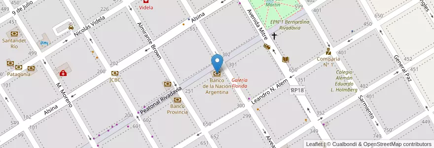 Mapa de ubicacion de Banco de la Nación Argentina en 아르헨티나, 부에노스아이레스주, Partido De Quilmes, Quilmes.