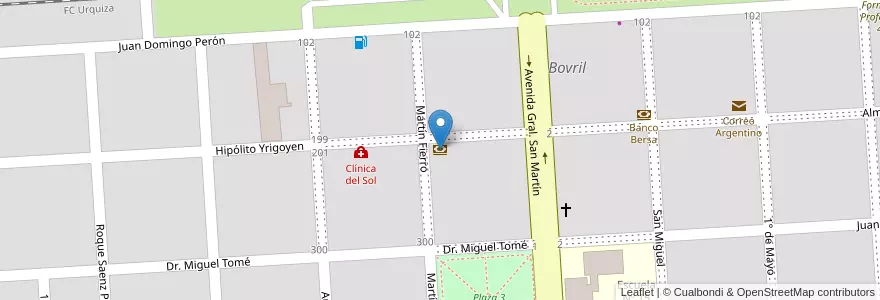 Mapa de ubicacion de Banco de la Nación Argentina en Аргентина, Междуречье, Departamento La Paz, Distrito Alcaraz Primero, Bovril, Bovril.
