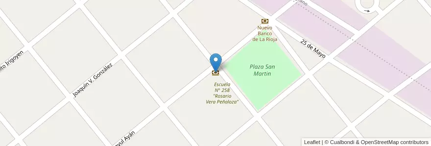 Mapa de ubicacion de Banco de la Nación Argentina en Аргентина, Ла-Риоха, Departamento Chamical, Chamical.