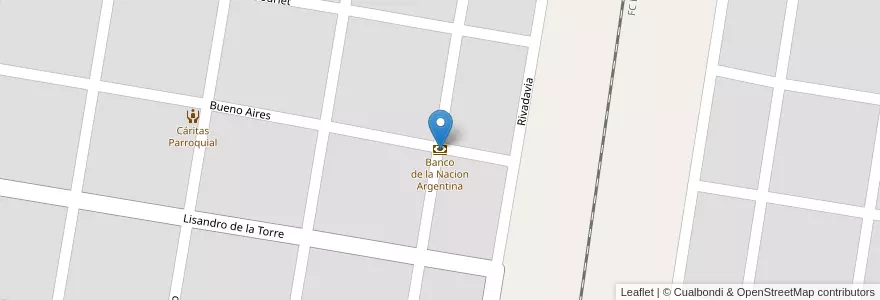 Mapa de ubicacion de Banco de la Nacion Argentina en Argentina, Santa Fe, Departamento Vera, Municipio De Vera, Vera.
