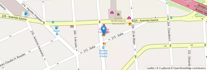 Mapa de ubicacion de Banco de la Nación Argentina en Argentina, Provincia Di Buenos Aires, Partido De Tres De Febrero, Ciudadela.
