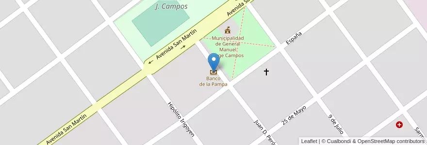 Mapa de ubicacion de Banco de la Pampa en آرژانتین, La Pampa, Departamento Guatraché, Municipio De General Manuel J. Campos, General Manuel J. Campos.
