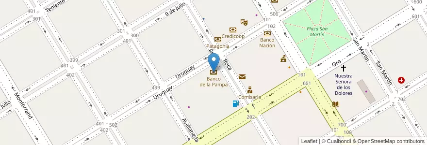 Mapa de ubicacion de Banco de la Pampa en الأرجنتين, بوينس آيرس, Partido De Trenque Lauquen, Cuartel Chacras De Trenque Lauquen, Trenque Lauquen.