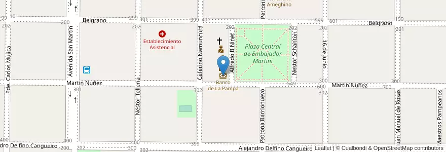 Mapa de ubicacion de Banco de La Pampa en Аргентина, Ла-Пампа, Departamento Realicó, Municipio De Embajador Martini.