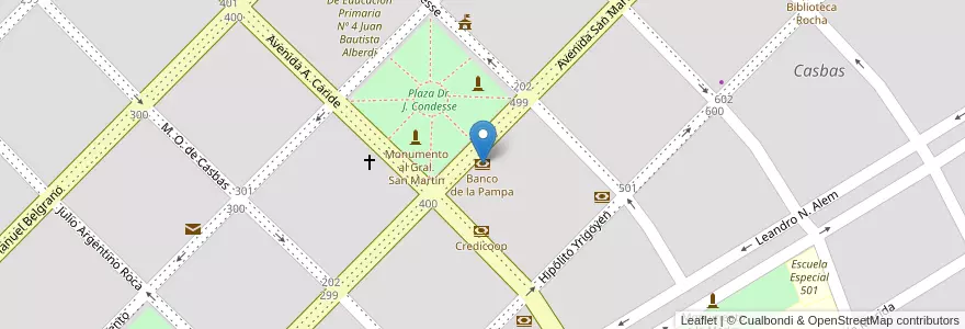 Mapa de ubicacion de Banco de la Pampa en Argentina, Buenos Aires, Partido De Guaminí, Casbas.