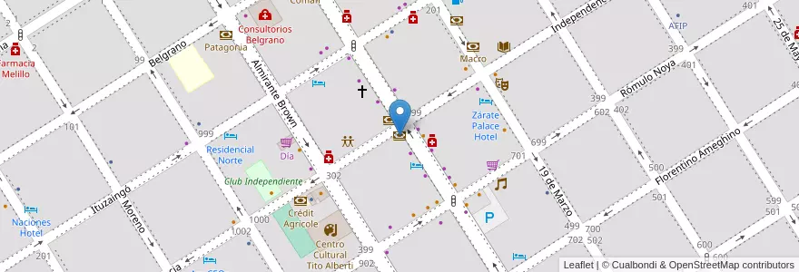 Mapa de ubicacion de Banco de la Provincia de Buenos Aires en آرژانتین, استان بوئنوس آیرس, Partido De Zárate.