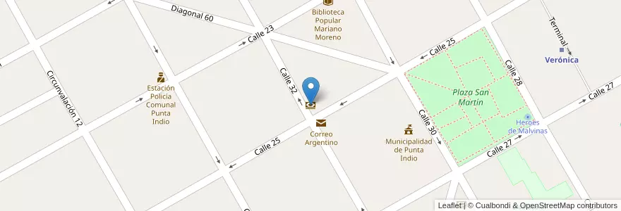 Mapa de ubicacion de Banco de la Provincia de Buenos Aires en Argentine, Province De Buenos Aires, Partido De Punta Indio.