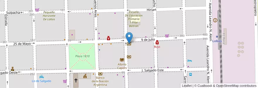 Mapa de ubicacion de Banco de la Provincia de Buenos Aires en Argentine, Province De Buenos Aires, Partido De Lobos, Lobos.