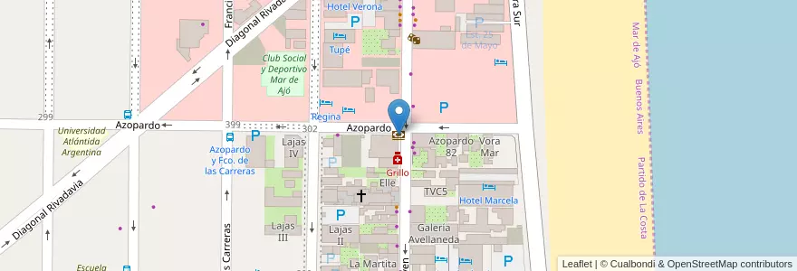 Mapa de ubicacion de Banco de la Provincia de Buenos Aires en Argentine, Mar De Ajó.