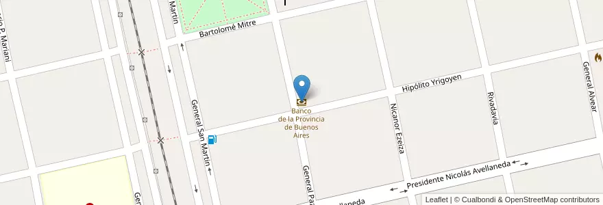 Mapa de ubicacion de Banco de la Provincia de Buenos Aires en 阿根廷, 布宜诺斯艾利斯省, Partido De Mar Chiquita.