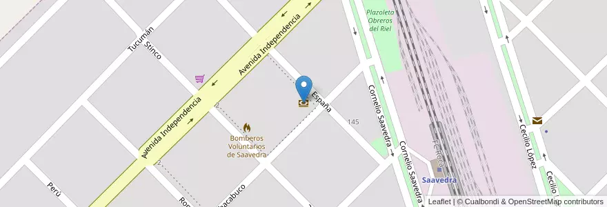 Mapa de ubicacion de Banco de la Provincia de Buenos Aires en Argentinië, Buenos Aires, Partido De Saavedra, Saavedra.