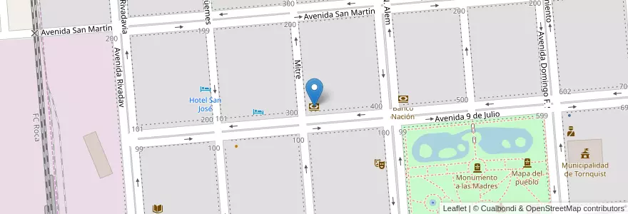 Mapa de ubicacion de Banco de la Provincia de Buenos Aires en Argentina, Buenos Aires, Partido De Tornquist, Tornquist.