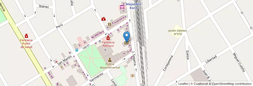 Mapa de ubicacion de Banco de la Provincia de Buenos Aires en Аргентина, Буэнос-Айрес, Partido De San Vicente.