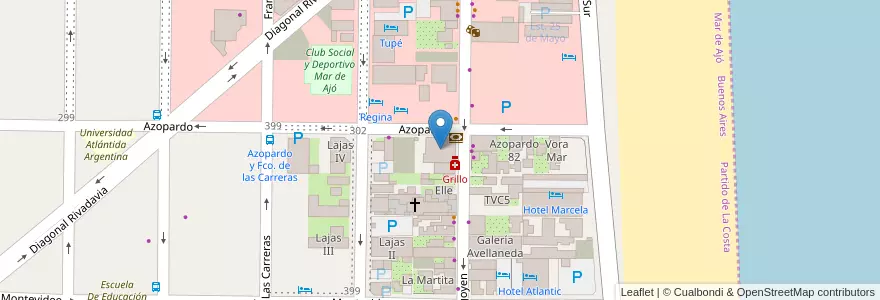 Mapa de ubicacion de Banco de la Provincia de Buenos Aires en Arjantin, Mar De Ajó.
