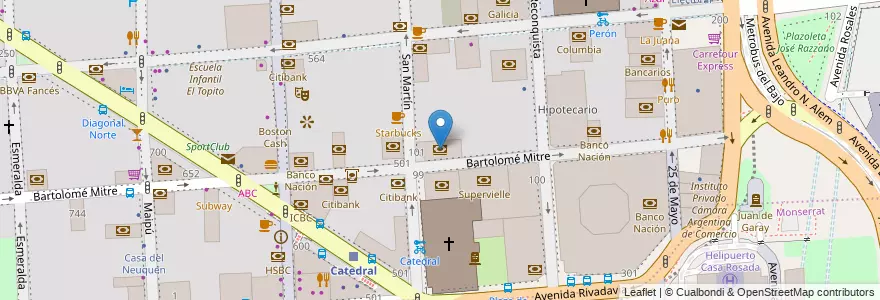 Mapa de ubicacion de Banco de la Provincia de Buenos Aires - Casa Central Doctor Arturo Jaureche, San Nicolas en Argentina, Ciudad Autónoma De Buenos Aires, Comuna 1, Buenos Aires.