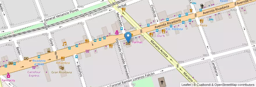 Mapa de ubicacion de Banco de la Provincia de Buenos Aires, Velez Sarsfield en Arjantin, Ciudad Autónoma De Buenos Aires, Buenos Aires, Comuna 10.