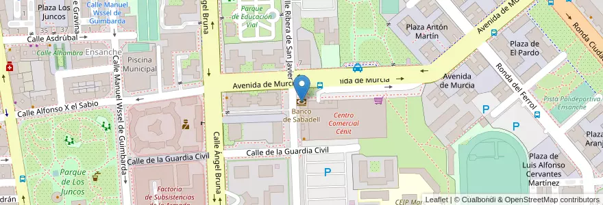 Mapa de ubicacion de Banco de Sabadell en Spanje, Murcia, Murcia, Campo De Cartagena Y Mar Menor, Cartagena.