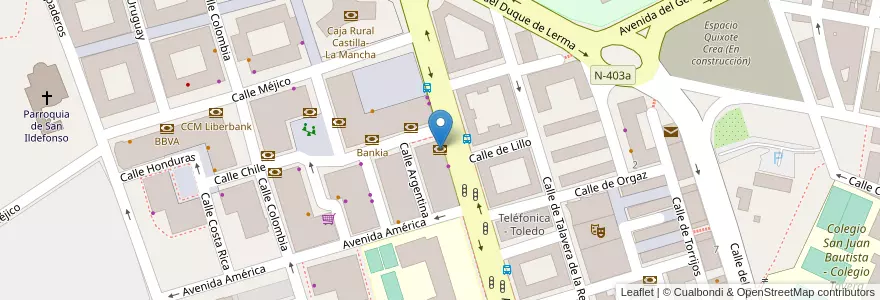 Mapa de ubicacion de Banco de Sabadell en İspanya, Castilla-La Mancha, Toledo, Toledo, Toledo.