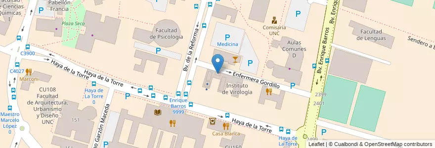Mapa de ubicacion de Banco de Sangre en Arjantin, Córdoba, Departamento Capital, Pedanía Capital, Córdoba, Municipio De Córdoba.