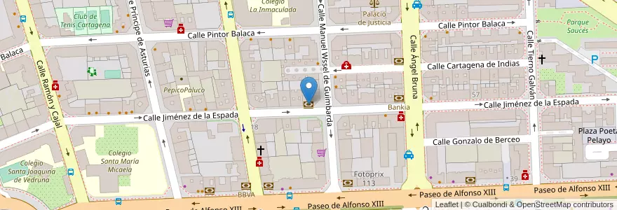 Mapa de ubicacion de Banco de Santander en Spanje, Murcia, Murcia, Campo De Cartagena Y Mar Menor, Cartagena.