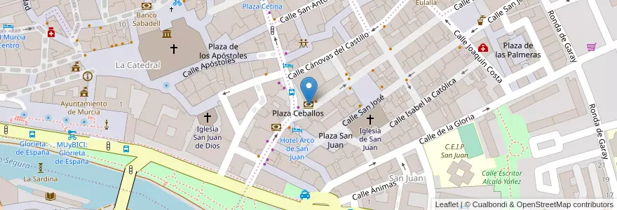 Mapa de ubicacion de Banco de Valencia en Spanje, Murcia, Murcia, Área Metropolitana De Murcia, Murcia.