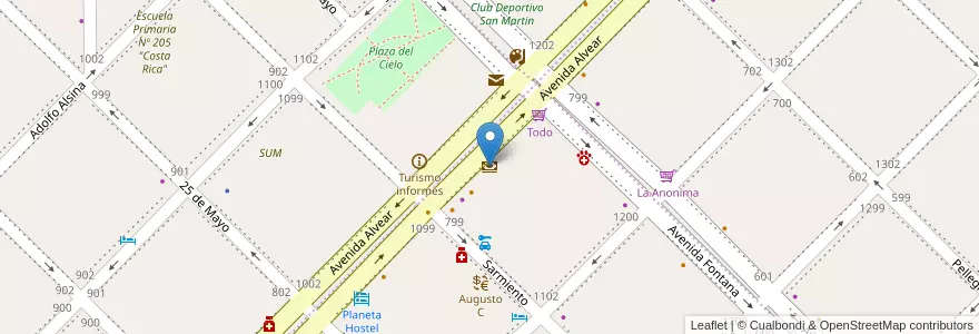 Mapa de ubicacion de Banco del Chubut en Arjantin, Şili, Chubut, Departamento Futaleufú, Esquel.