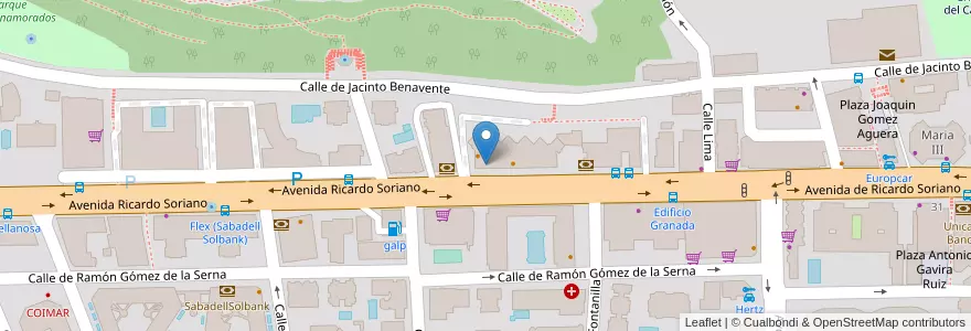 Mapa de ubicacion de Banco Espírito Santo en Espanha, Andaluzia, Málaga, Costa Del Sol Occidental, Marbella.