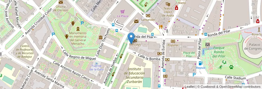 Mapa de ubicacion de Banco Espírito Santo en Spanje, Extremadura, Badajoz, Tierra De Badajoz, Badajoz.
