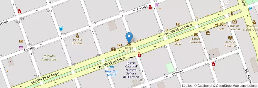 Mapa de ubicacion de Banco Formosa en Аргентина, Формоса, Departamento Formosa, Municipio De Formosa, Formosa.
