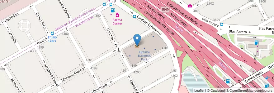 Mapa de ubicacion de Banco Fránces en Arjantin, Buenos Aires, Partido De San Isidro.