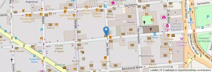 Mapa de ubicacion de Banco Hipolecario, San Nicolas en 阿根廷, Ciudad Autónoma De Buenos Aires, Comuna 1, 布宜诺斯艾利斯.