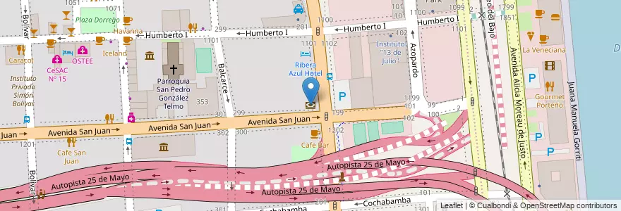 Mapa de ubicacion de Banco House, San Telmo en Argentinië, Ciudad Autónoma De Buenos Aires, Comuna 1, Buenos Aires.