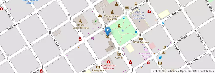 Mapa de ubicacion de Banco HSBC en Argentina, Buenos Aires, Partido De Zárate.