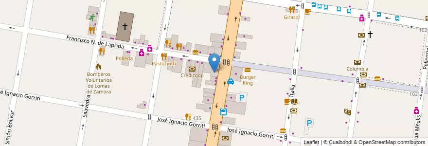 Mapa de ubicacion de Banco ICBC Banelco en Argentina, Buenos Aires, Partido De Lomas De Zamora, Lomas De Zamora.