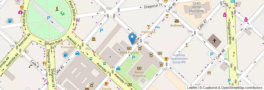 Mapa de ubicacion de Banco Itau, Casco Urbano en Arjantin, Buenos Aires, Partido De La Plata, La Plata.