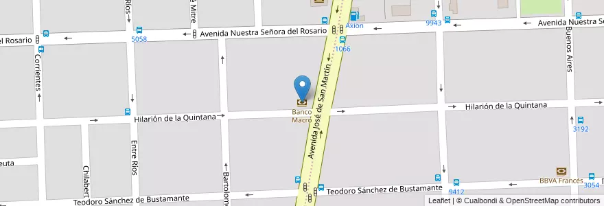 Mapa de ubicacion de Banco Macro en アルゼンチン, サンタフェ州, Departamento Rosario, Municipio De Rosario, ロサリオ.